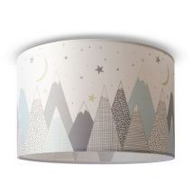 Paco Home - Plafonnier Chambre Enfant Suspension Chambre Bébé Pompier Rue Police E27 Design 7 (Ø45,5 cm), Plafonnier - Blanc