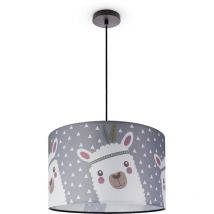 Paco Home Plafonnier Chambre Enfant Suspension Chambre Bébé Pompier Rue Police E27 Lampe à suspension - Noir, Design 8 (Ø45,5 cm)