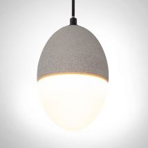 Paco Home - Luminaire à suspension , E27, luminaire pour séjour, salle à manger, cuisine, réglable en hauteur Béton-gris pierre, Sans ampoules