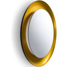 Paco Home - Miroir led avec éclairage lampe miroir interrupteur tactile lampe salle de bain Laiton brossé, Ø60cm