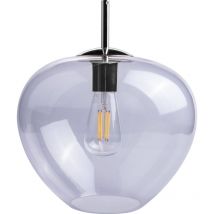 Paco Home - Plafonnier luminaire suspendu salon chambre réglable en hauteur verre E27 Sans ampoules, Chrome Clair