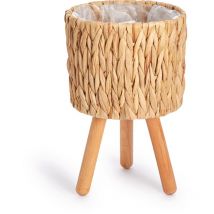 Paco Home - Vaso Portavaso Grande Fioriera Interni Set Vaso Per Piante Vimini Intrecciato Fiori Legno Pellicola Nature, 3pcs Set / Design 7