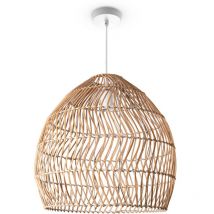 Sospensione Soggiorno Boho Lampade a Cesto Rattan Crema (Ø40 cm), Luce a sospensione - Tipo 7 - Paco Home