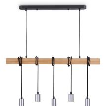 Paco Home - Suspension Lampe Suspendue Salon Salle à Manger Cuisine Vintage E27 Chrome, Suspension 5xE27