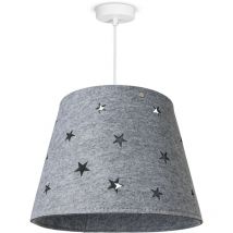 Paco Home - Lampe pour enfants Lampe pour enfants Suspension Tissu Étoiles Garçons Filles Lampe à suspension, Gris