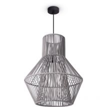 Suspension led Salon Suspension Salle à Manger Vintage Aspect Osier Boho Naturel Lampe à suspension, Schwarz 12 (de) - Paco Home