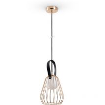 Paco Home - Suspension Salon Vintage G9 Luminaire Cage Salle à Manger Métal Industriel Lampe à suspension, Or