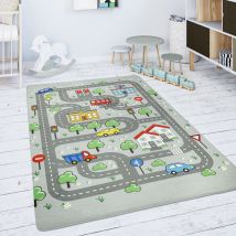Paco Home - Tapis Chambre Enfant Tapis De Jeux Tapis Bébé Tapis De Jeux Tapis Routes Gris 80x150 cm