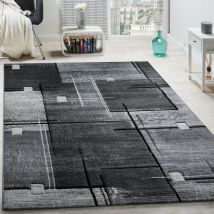 Paco Home - Tapis Chic Noble Moderne à Contour Abstrait Gris Noir Moucheté 80x150 cm
