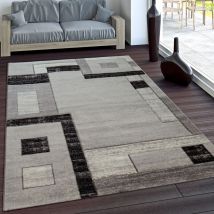 Paco Home - Tapis Chic Noble Moderne à Contour Carrelé Gris Noir Moucheté 60x100 cm