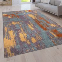 Paco Home - Tapis De Salon Poil Long Shaggy Vintage Motif Abstrait Moderne 160x220 cm, Multicolore 3