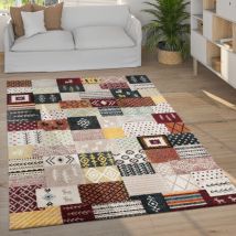 Paco Home - Tapis Design Moderne Tapis Terre Rouge Vert Multicolore 80x150 cm