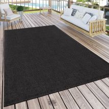 Paco Home - Tapis Extérieur Pour Terrasse Et Balcon Tapis Cuisine Monochrome Moderne Noir 140x200 cm