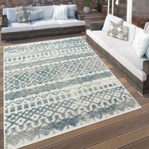 Paco Home - Tapis Exterieur Terrasse Balcon Tapis Cuisine Scandinave Geometrique Turquoise 80x150 cm