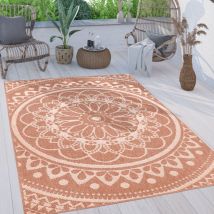 Paco Home - Tapis Exterieur Terrasse Salon Cuisine Motif Oriental Marocain Moderne Ethnique 80x250 cm, Abricot