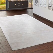 Paco Home - Tapis Fait Main Haut De Gamme100 % Viscose Vintage Voyant Chiné En Crème 160x230 cm