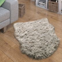 Paco Home - Tapis Fausse Fourrure Coussin Cœur Rond Différentes Formes, Gris 55x80 cm forme de fourrure
