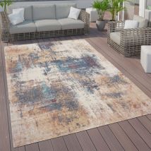 Paco Home - Tapis Intérieur Et Extérieur Terrasse Cuisine Vintage Pastel Motifs Abstraits 160 cm rond, Multicolore 7