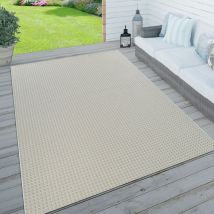 Paco Home - Tapis Intérieur & Extérieur Balcon Et Terrasse, Tissage Plat Bordure Blanche 160x230 cm