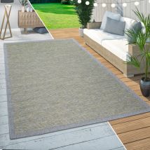 Paco Home - Tapis Intérieur & Extérieur Balcon Terrasse Cuisine Design Bordures Moderne Vert 200 cm rond