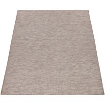Paco Home - Tapis Intérieur & Extérieur Pour Salon Balcon Terrasse Tissé à Plat Beige 80x150 cm