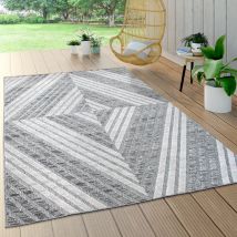 Paco Home - Tapis Intérieur & Extérieur Terrasse Et Balcon Résistant Aux Intempéries Moderne Motif Géométrique 120x170 cm, Gris 4