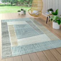 Paco Home - Tapis Intérieur & Extérieur Terrasse Et Balcon Résistant Aux Intempéries Moderne Motif Géométrique 80x250 cm, Beige