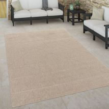 Paco Home - Tapis Intérieur & Extérieur Terrasse Et Balcon Style Scandinave Résistant Aux Intempéries 80x150 cm, Beige 4