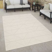 Paco Home - Tapis Intérieur & Extérieur Terrasse Et Balcon Style Scandinave Résistant Aux Intempéries 240x340 cm, Crème