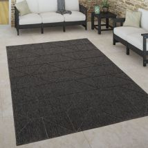 Paco Home - Tapis Intérieur & Extérieur Terrasse Et Balcon Style Scandinave Résistant Aux Intempéries 80x150 cm, Anthracite