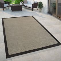 Paco Home - Tapis Intérieur & Extérieur Tissage à Plat Moderne Look Naturel Uni En Marron 80x150 cm