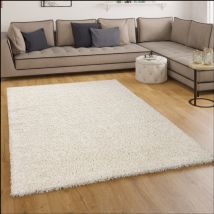 Paco Home - Tapis Poils Hauts Et Longs Shaggy Crème Ivoire Crème Super Soldes Prix Choc 60x100 cm
