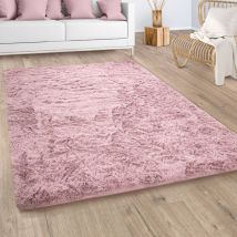 Paco Home - Tapis Poils Longs Salon Shaggy Fausse Fourrure Fourrure Moelleux Rose Vieux Rose 200x290 cm