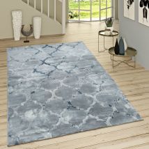 Paco Home - Tapis Poils Ras Moderne Motif Marocain Gris 60x100 cm