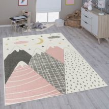 Paco Home - Tapis Pour Enfant Chambre D'Enfant Fille Garçon Différents Motifs Et Tailles Pink, 160 cm rond
