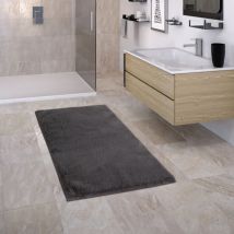 Paco Home - Tapis Salle De Bain Tapis De Bain Antidérapant Moelleux Lavable Monochrome 60x100 cm, Anthracite