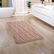 Paco Home Tapis Salle De Bain Tapis De Bain Moelleux Mousse À Mémoire De Forme 3D 50x80 cm, Beige 4