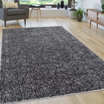 Paco Home - Tapis Salon Chambre Adulte Poil Long Shaggy Pelucheux Vintage Moderne 80x150 cm, Gris 3