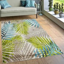 Paco Home - Tapis Urbain Jungle Beige Vert Bleu 60x100 cm