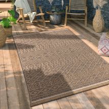 Tappeto Cucina Da Esterno Salotto Balcone Terrazo Boho Floreale Geometrico 80x150 cm, Beige - Paco Home