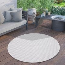 Tappeto Esterni Rotondo Resistente Balcone Terrazza Cucina Motivo Monocolore ø 200 cm tondo, Ivoire - Paco Home