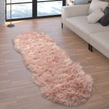 Paco Home - Tappeto in ecopelliccia, cuscini, a cuore, rotondo, in diverse forme, rosa 55x160 cm Forma di pelliccia