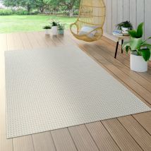 Tappeto per interni ed esterni dal tessuto piatto in effetto sisal con look naturale tinta unita bianco 80x150 cm - Paco Home
