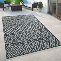 Paco Home - Tappeto per interni ed esterni, per balcone e terrazza, scandinavo, nero 60x100 cm