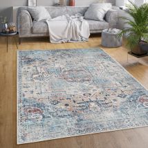 Paco Home Tappeto Salotto Moderno Soggiorno Tessuto Liscio Moderno Persiano Motivo Lavabile 140x200 cm, Multicolore 4