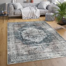 Paco Home - Tappeto Salotto Moderno Soggiorno Tessuto Liscio Moderno Persiano Motivo Lavabile 160x220 cm, Grigio