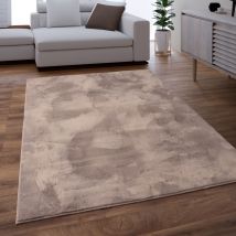 Paco Home - Tappeto Salotto Soggiorno Pelo Lungo Lavabile In Lavatrice Morbido Peloso Beige Taupe 140x200 cm