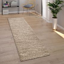 Paco Home Tappeto Shaggy a pelo alto per il soggiorno in marrone morbidissimo e robusto 60x100 cm