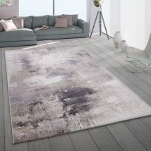 Teppich Wohnzimmer Kurzflor Modern Abstrakt Pastell Beige Creme Anthrazit 60x100 cm - Paco Home