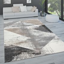 Teppich Wohnzimmer Kurzflor Pastell Vintage Look Abstraktes Muster Versch. Styles 160x230 cm, Grau - Paco Home